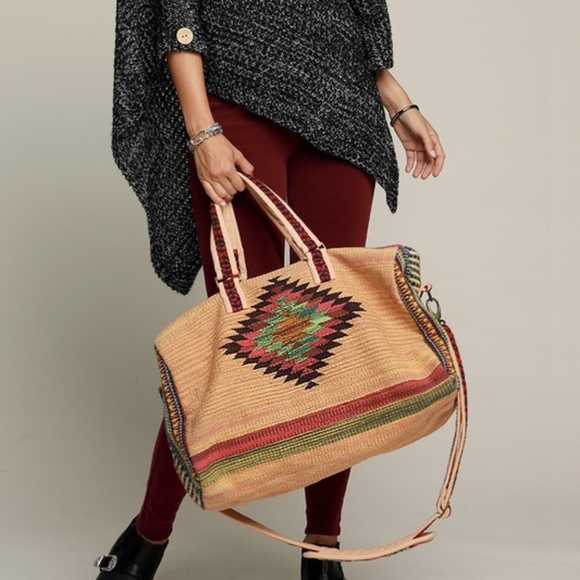 NWT Boho Aztec Print Weekender Travel Tote Bag - Picture 4 of 8